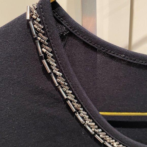 Gerry Weber Collection round neck black jersey w/ bead detail -Size 10 - Picture 4 of 10